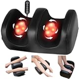 Electric Foot Massager Machine with Heat, Shiatsu Kneading Feet and Calf Massagers for Relaxation, Plantar Fasciitis Relief, Deep Tissue Massage, Gifts for Mom & Dad, Wired Remote