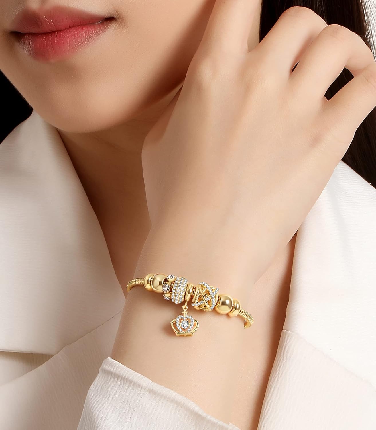 14K Gold Plated Charm Bracelet for Women, Women's Charm Symbol Bracelets, Gifts for Mother's Day, Mom, Her, Wife - Image 2