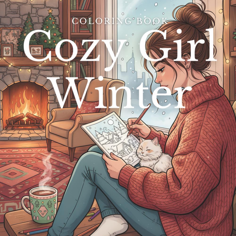Cozy Girl Winter Coloring Book: Featuring Relaxing, Cute and Easy Winter Designs For Adults & Teens
