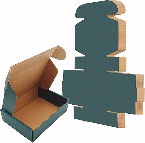 Green Recyclable Cardboard Small Gift Mailer Boxes for Shipping Packaging Craft Gifts Giving Products (25 Pack, 9 x 6 x 2 Inch)