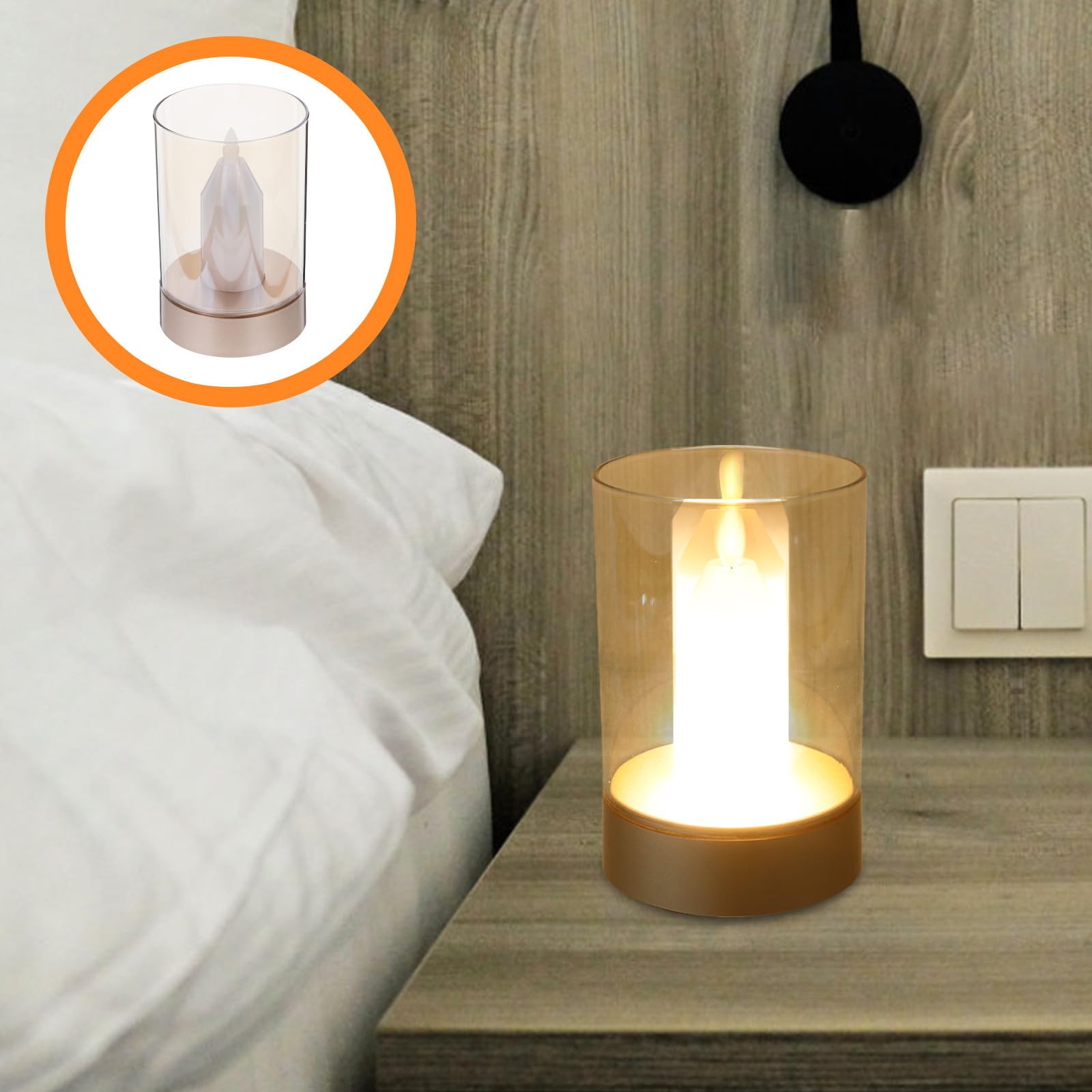 Gadpiparty Lampada da Notturna LED Simulazione Candela Oscillante Lampada da Scrivania Sicura Fiamma con Luce e Tocco Decorazione Atmosfera per Camera e Festa