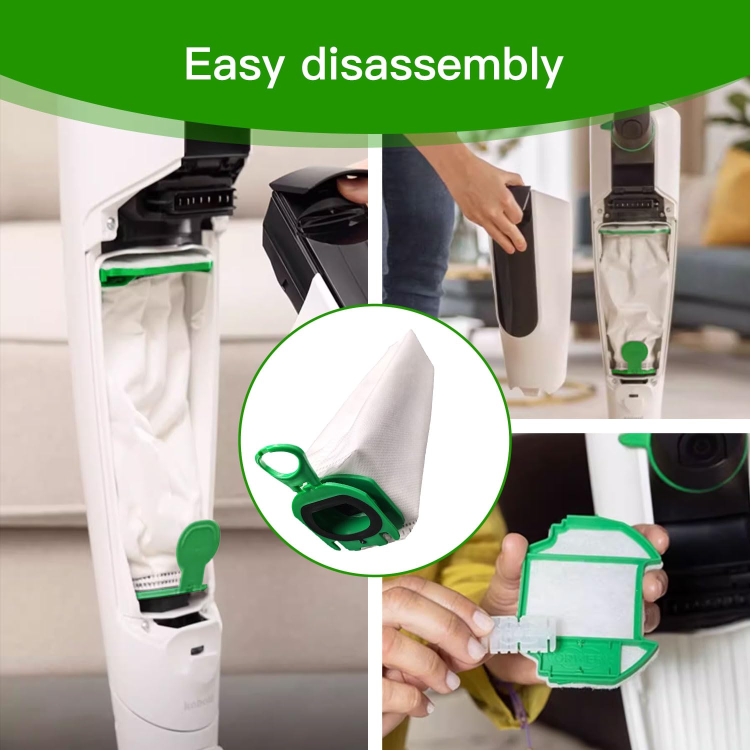 Sacchetti Filtro Vorwerk FP7 VK7 - Ricambi Originali Per Aspirapolvere Kobold, 5 Strati Micropile