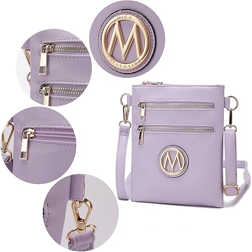 Miniatura 6 de MKF - Bolso bandolera para mujer, correa ajustable, piel sintética, diseño cruzado