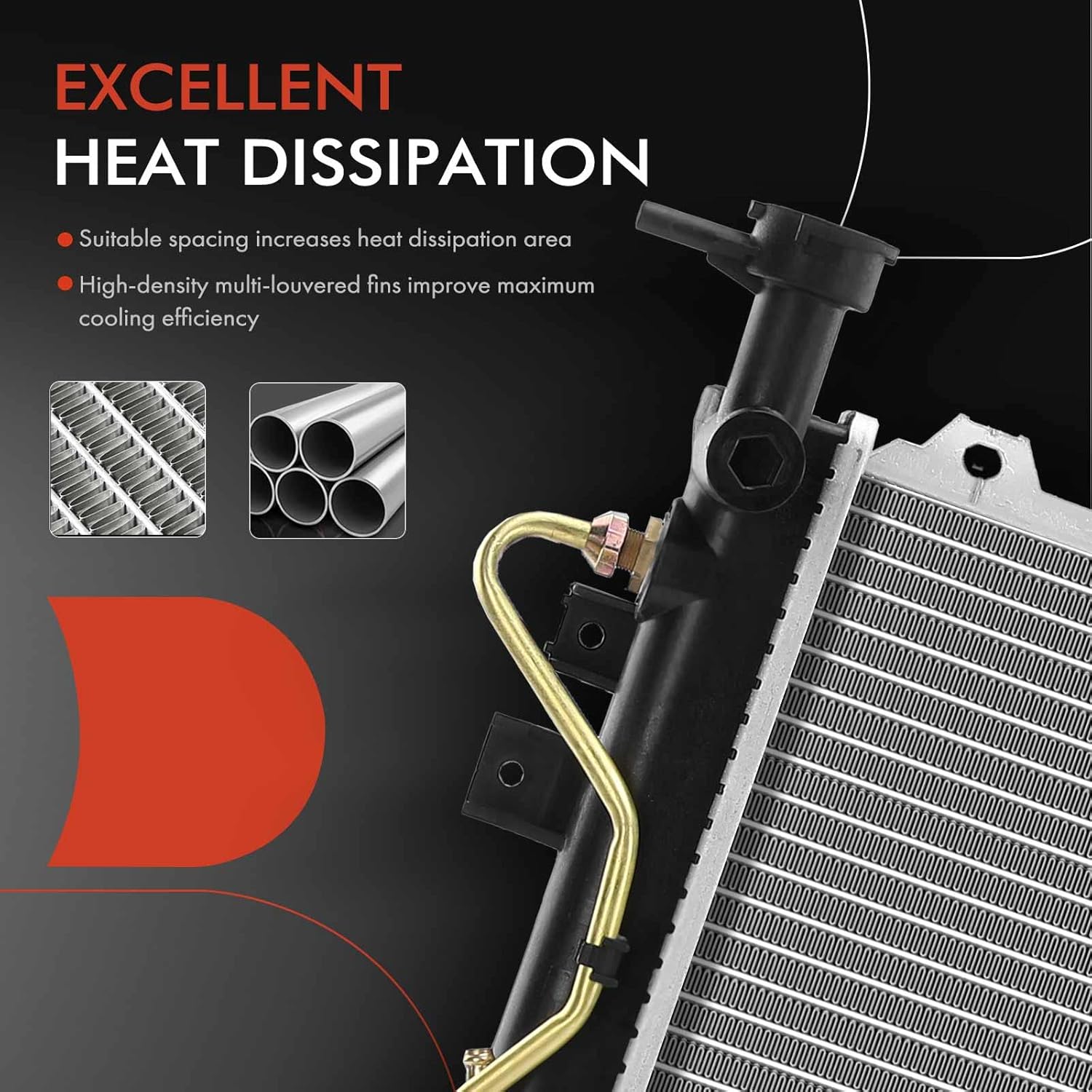 A-Premium Engine Coolant Radiator Assembly with Transmission Oil Cooler Compatible with Kia Rondo 2007-2012 2.7L, Replace# 253101D120