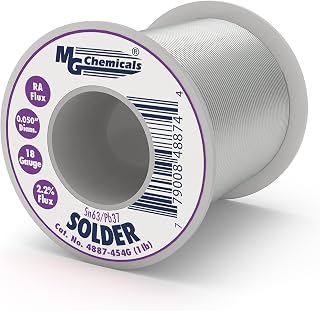MG Chemicals - 4887-454G 63/37 Rosin Core Leaded Solder, 0.05" Diameter, 1 lb Spool