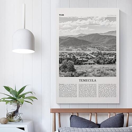Miniatura 5 de Temecula - Póster de Temecula - Póster de pared de Temecula en blanco y negro, foto de Temecula, California, Estados Unidos, lienzo artístico e
