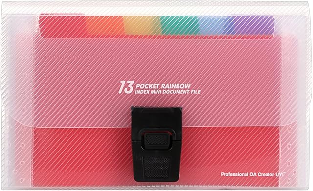 IGNPION A6 13 Pockets Mini Expanding File Accordion File Folder Receipt Organiser File Pockets Folder Bills Document Wallet for Office, Home or School-18cm x3cm x 11cm