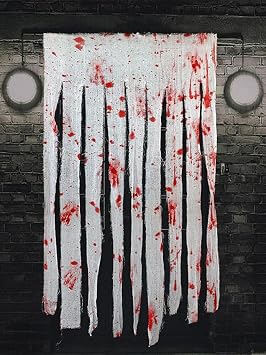 Halloween Halloween Bloody Fringe Curtain White