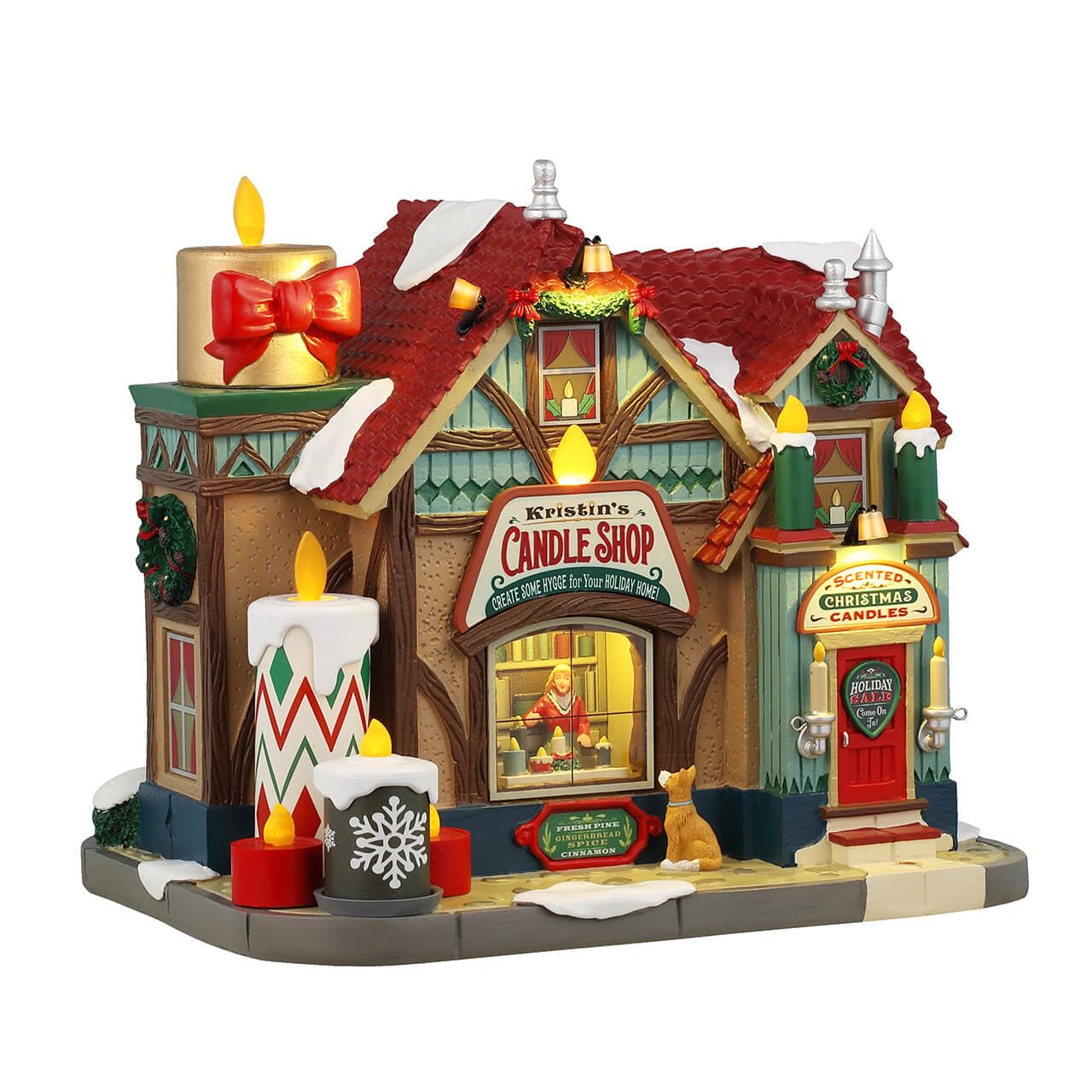 Lemax Multicolor Christmas Village - Kristin's Candle Shop Led Building (45222)