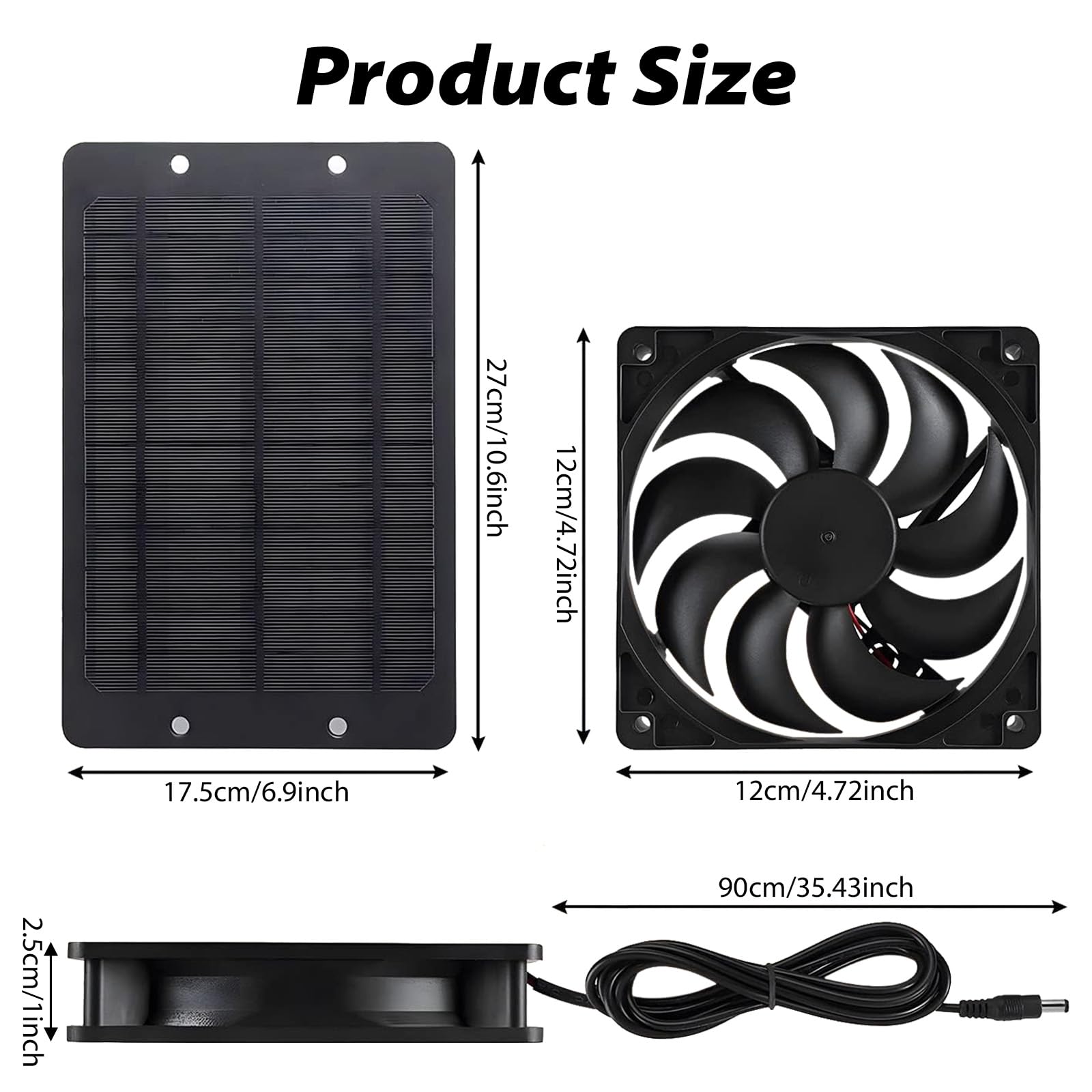 Solarny Wentylator Wyciągowy 12 V 10 W, Podwójny Wodoszczelny z Paneli Słonecznych do Małych Kurników, Szklarni, Szopy, Domków dla Zwierząt