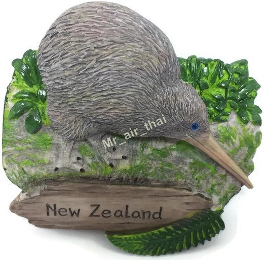 WitnyStore Tiny 2½" Kiwi Flightless Bird New Zealand - Miniature Hand Made Resin 3D Australia Oceania Tourist Attractions Decorative Refrigerator Fridge Magnets Collectible Traveler Souvenirs Gifts