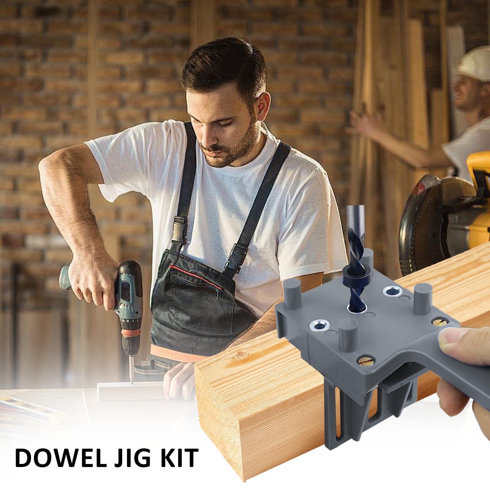 thirei 44Pcs Dowel Jig Kit, Metal Sleeve Wood Drilling, Drill Jig, 6/8/10mm Woodworking Positioning Pin Fixture Kit, for Woodworking Drilling, Grey - Image 2