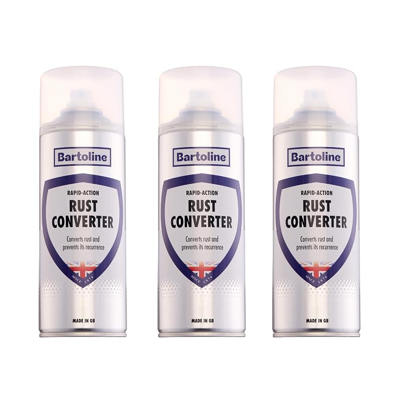 Bartoline Spray Conversor de Ferrugem para Metais Ferrosos 400 mL, RU4823, Pacote com 3