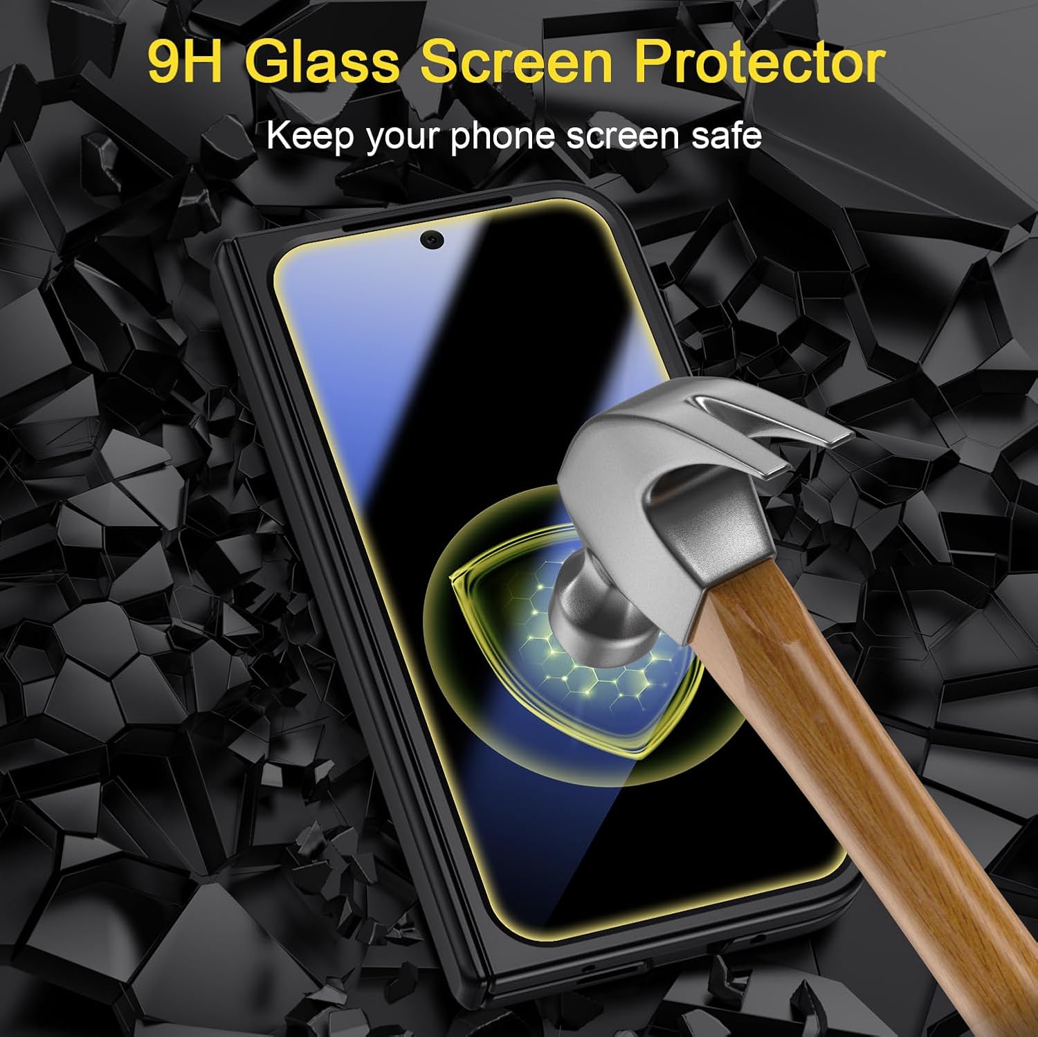 for Google Pixel-9-Pro Fold Privacy Case: Hidden Kickstand, Hinge Protection, Built in Anti-spy Screen Protector, Slim & Sleek, Original Hard Protective Thin Phone Case for Pixel 9 Pro Fold (Black)