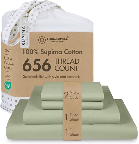 Threadmill American Supima King Size Sheets Set | 656 Thread