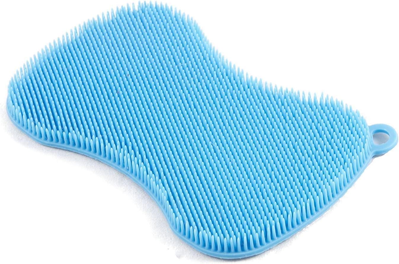 Silicone Kitchen Sponge and Scrubber - Brush for Cleaning Dishes, Pots and Pans, Washing Fruit and Vegetables (Qty 2)