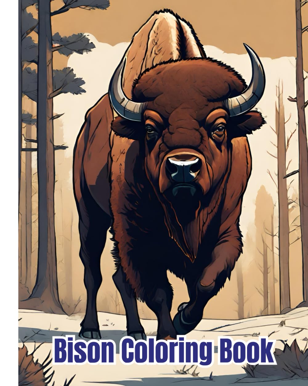 Bison Coloring Book: Bison Designs Coloring Pages For Kids, Women, Men, and Teens / Gift Idea For Animal Lovers