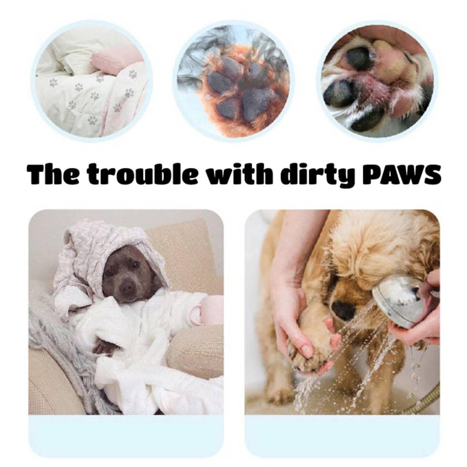 Pfotenreiniger Für Hunde, Tragbare Hundepfoten Reiniger, Silikon Haustierpfotenreiniger Paw Washer 360° Rundum Hunde Pfotenreiniger Zur Massage Und Pflege Schmutziger Krallen,Rosa