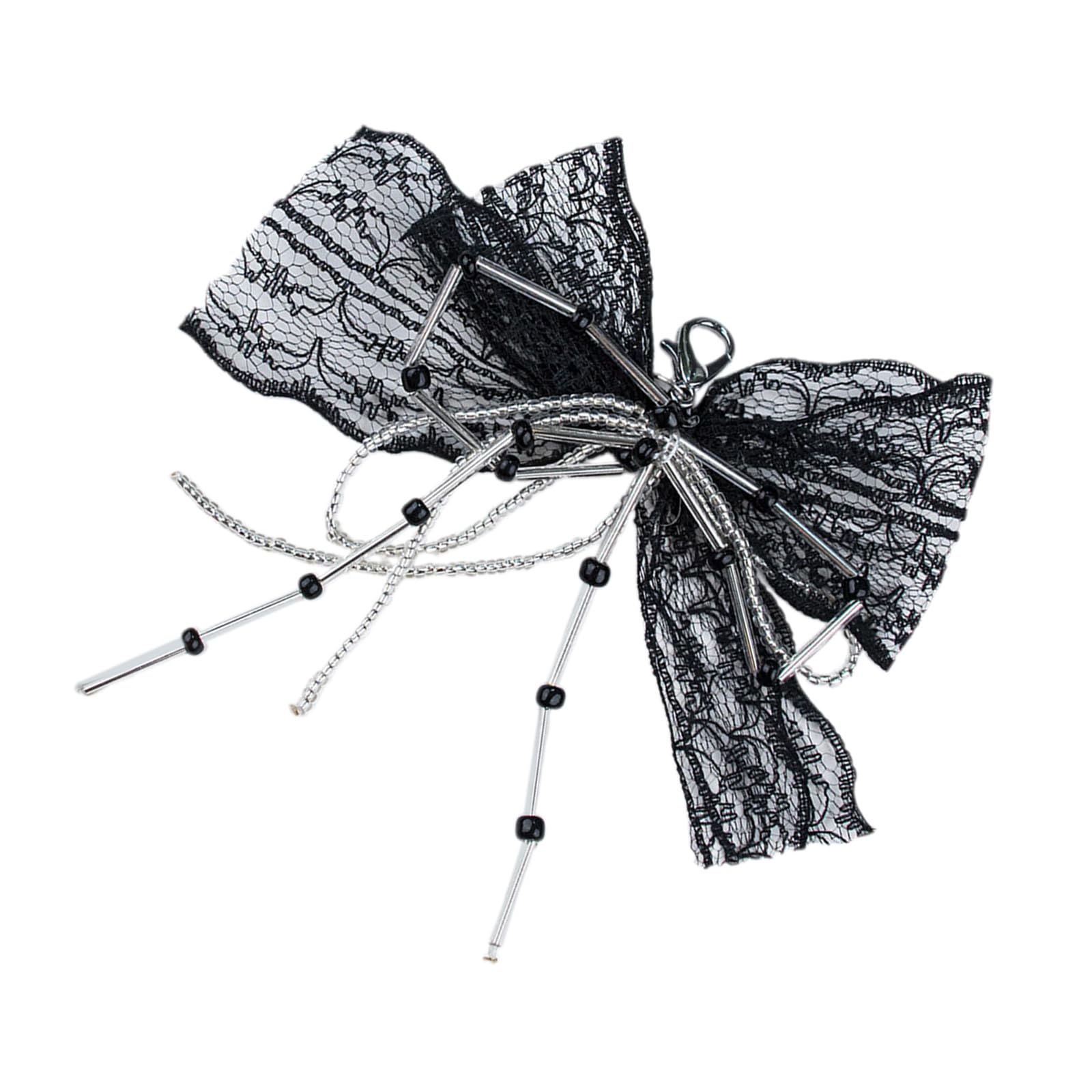 NEWFT Multipurpose Beaded Bowknot Shoe Clip Butterfly Knot Pendant for Shoes and Bags Stylish Ornament for Women Footwear