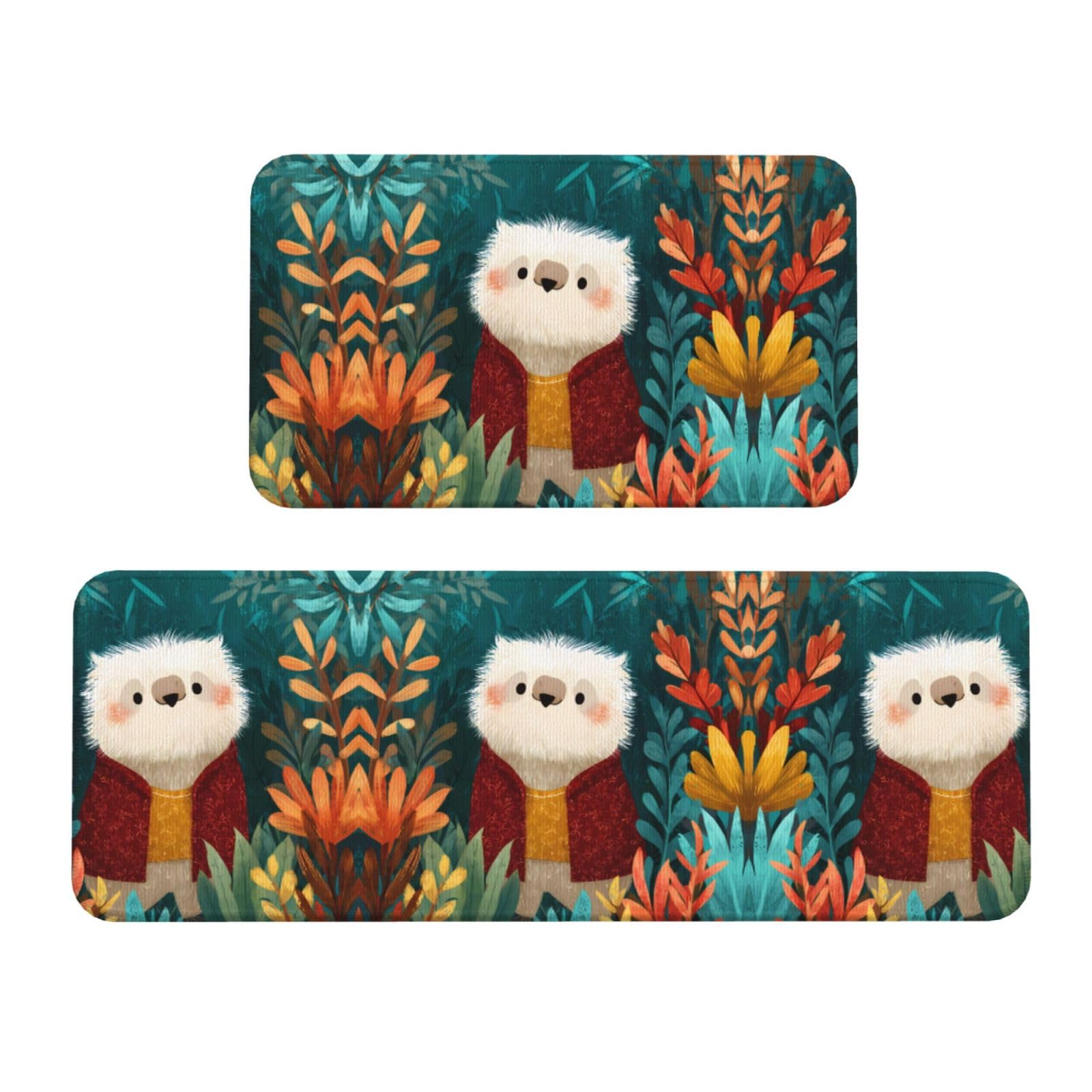 Alfombrillas de cocina decorativas para cuarto de lavado y entrada con estampado de animales
