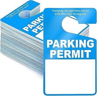 ZAVOOS 100 Pack Parking Permit Hang Tags, 3 x 5 Inch Poly Plastic Parking Placards for Car Rear View Mirror Windshield, Writable Blank Temporary Car Parking Passes Bulk for Hotel, Office