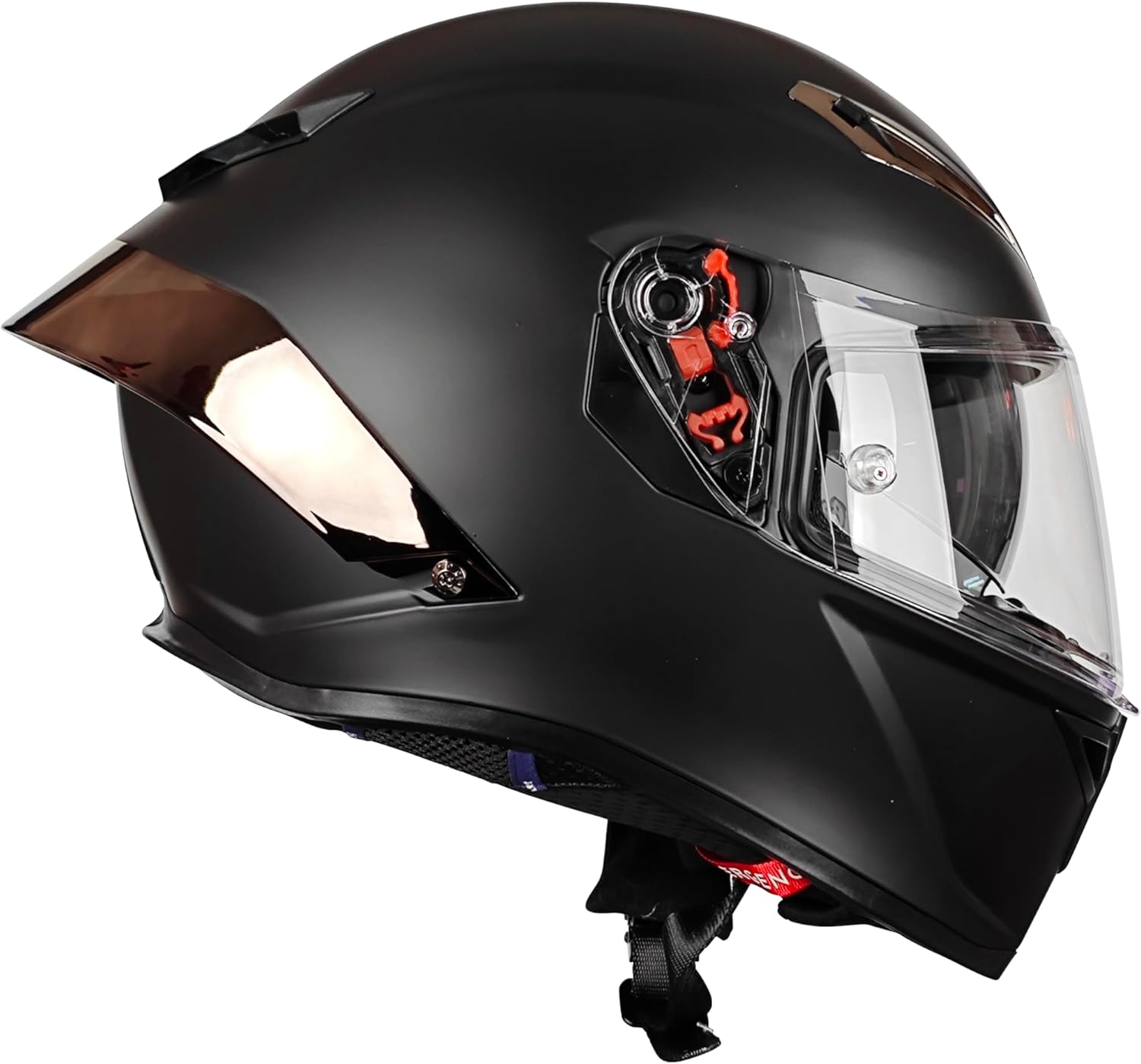 Full Face Motorcycle Helmet with Bluetooth DOT - Wide Panoramic View Street Bike Helmets for Men Women Adults, Internal Sun Visor, Removable Liner