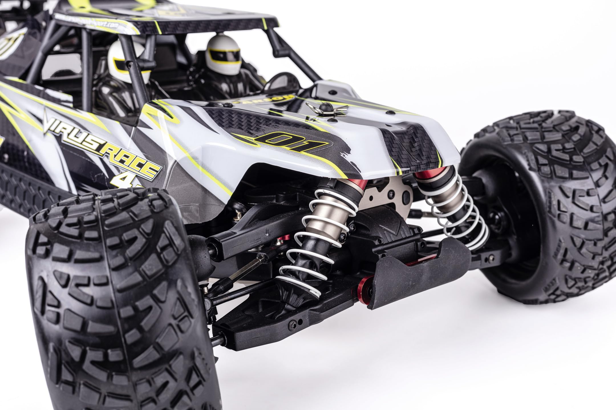 Carson 500409087 1:8 Virus Race 4.3 4S brushless 100% RTR bianco - RC Buggy, auto telecomandata, offroad, alta qualità, veicolo RC, RC car 80 km/h, RC car