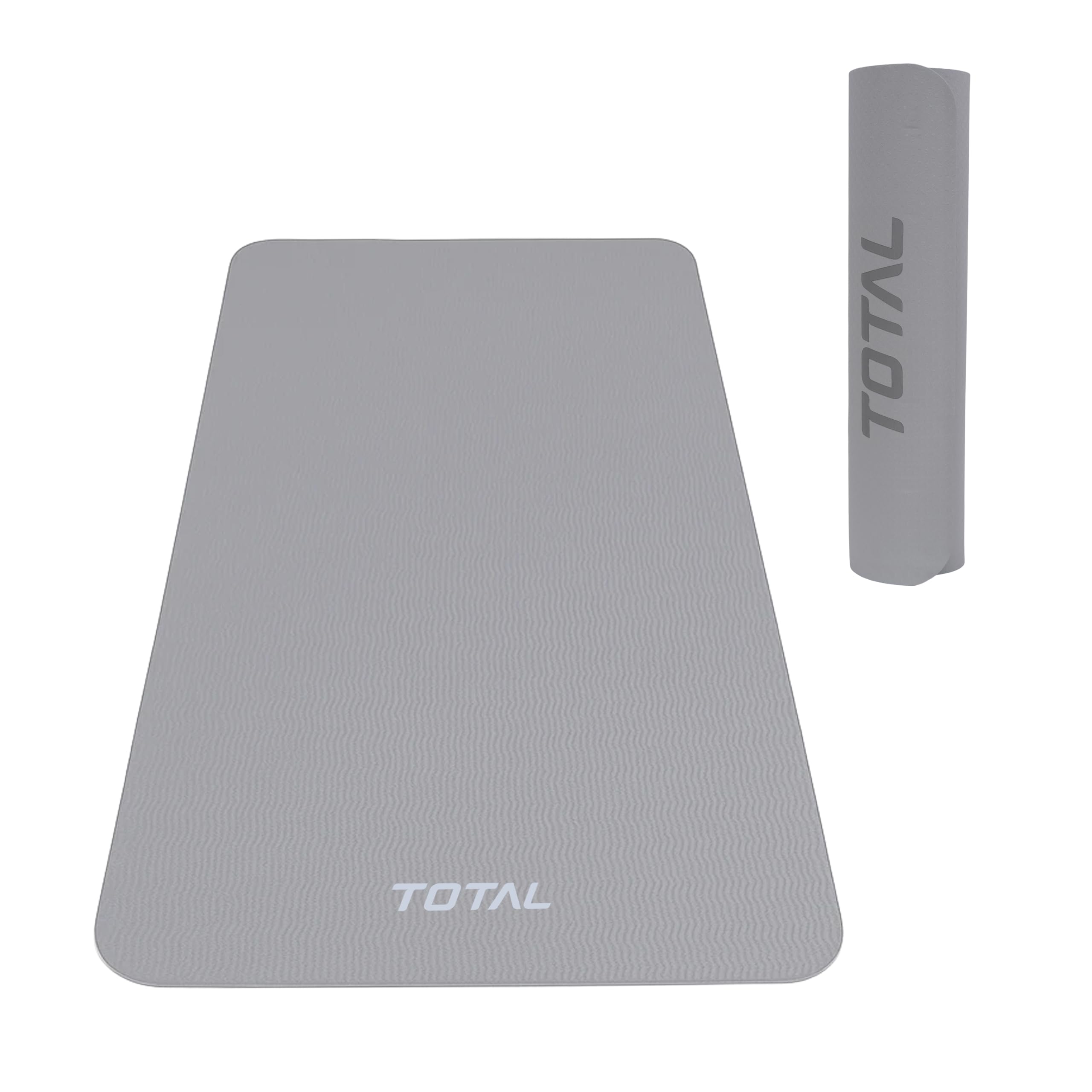 TOTAL TPE Yoga Mat for Men & Women 6mm Anti-Slip Workout Mat for Home Gym, Exercise, Pilates, Floor Fitness, Eco-Friendly Non-Toxic Yoga Mat with Carry Strap-Grey-6mm-image-44