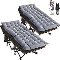Vista 9 de ABORON Catre de Campamento para Adultos de 28" Extra Ancho, Paquete de 2 Catres Oxford 1200D Resistentes para Dormir, Cama de Campamento Plegable
