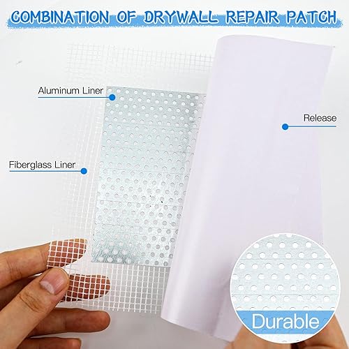 Miniatura 8 de Spackle - Kit de parches de reparación de paneles de yeso, 2 piezas de agentes de reparación de pared con 4 piezas de parche de reparación de pared