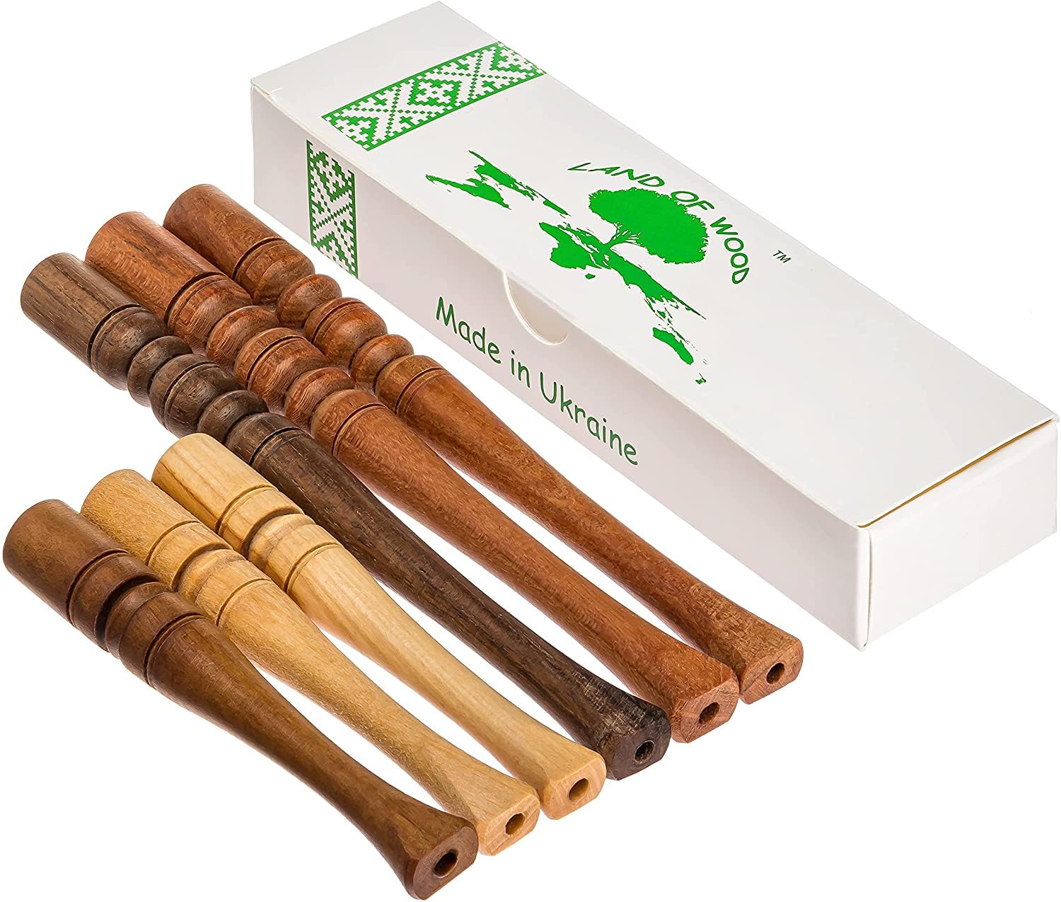 Set of 6 Wooden Handmade Regular Cigarette Holders