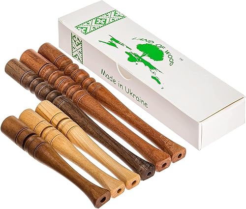 Miniatura 3 de Juego de 6 soportes de cigarrillos regulares de madera hechos a mano