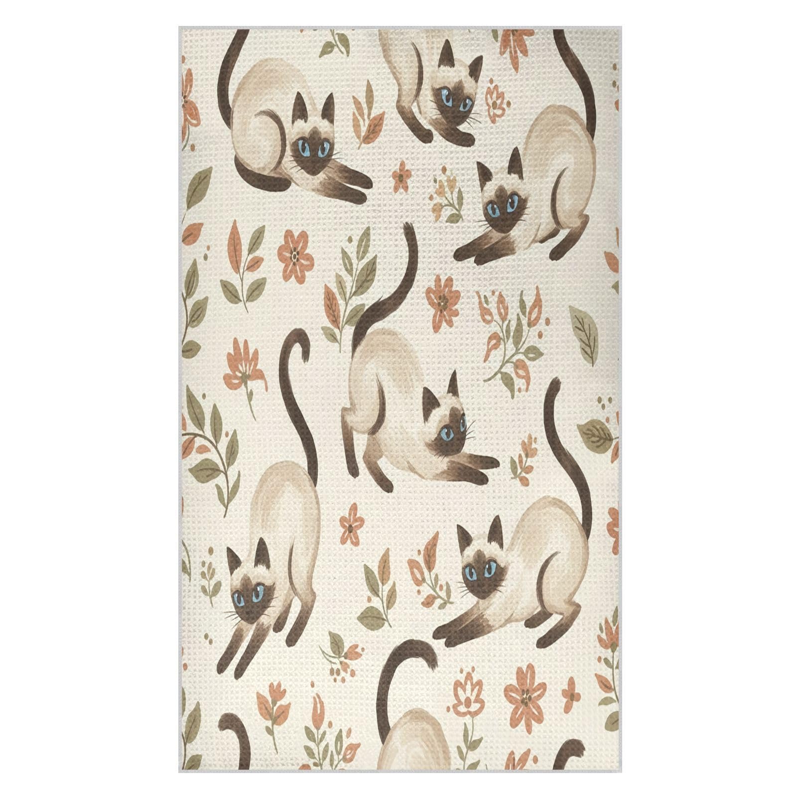 BURSTDDY Cute Cat Kitchen Towels,Absorbent Dish Towels 1 Pack