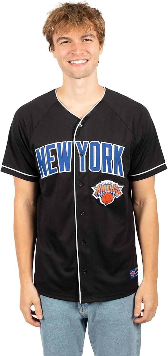 Ultra Game Men’s NBA Official Super Soft Button Down Jersey Baseball Shirt