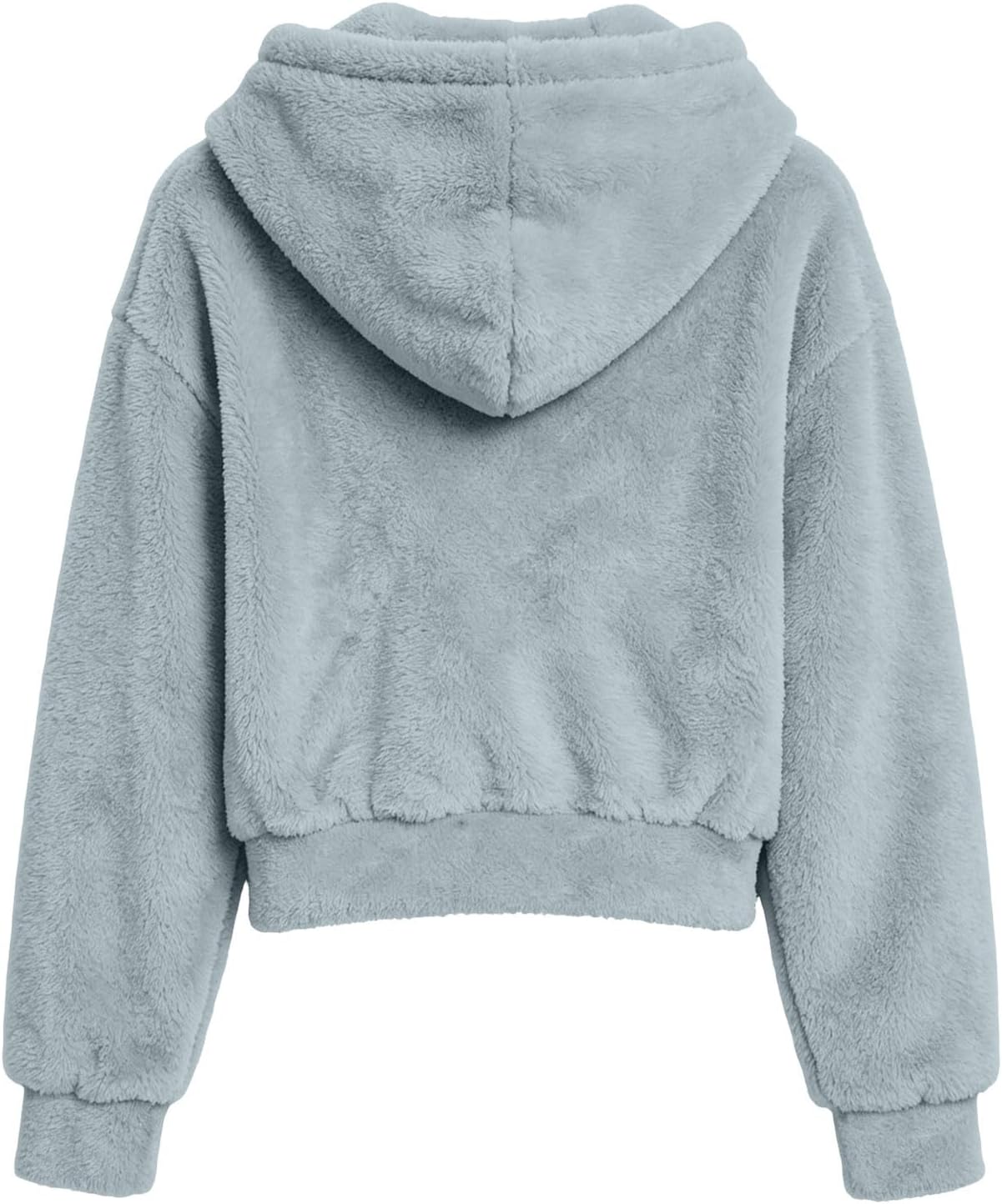 Girls Fuzzy Fleece Crop Hoodie Pullover Fall Winter 2026