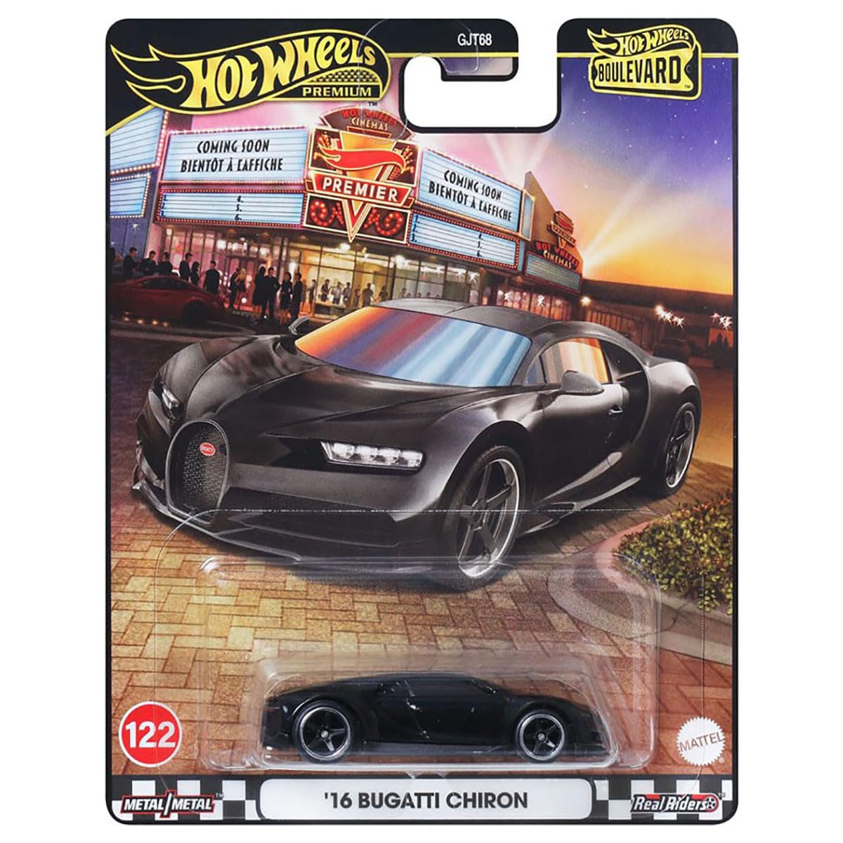 Hot Wheels Premium Boulevard '16 Bugatti Chiron, Schwarz, 10 Stück, 1/64 - Image 3
