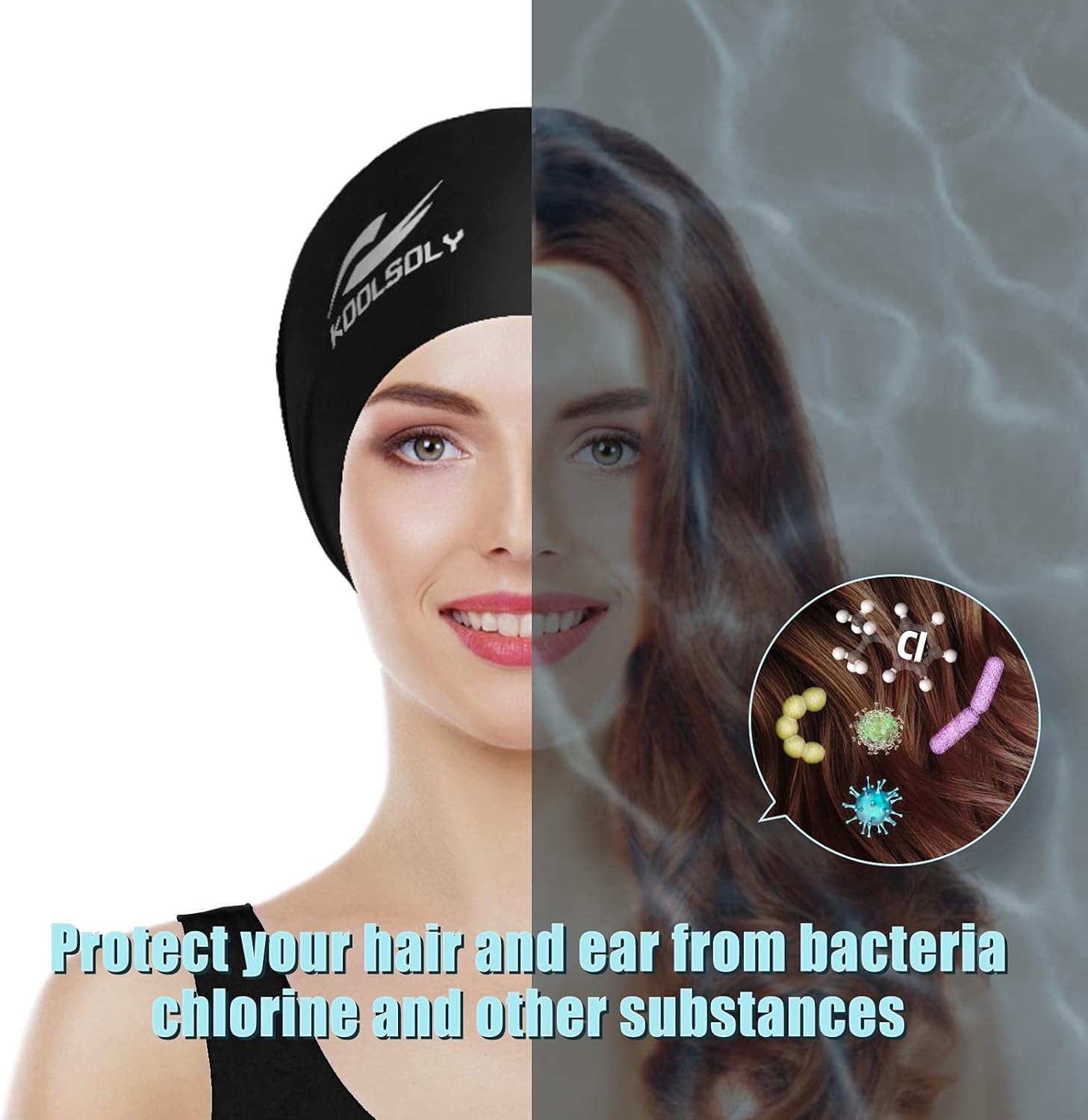 Extra Large Swimming Cap for Long Hair by KOOLSOLY, Large Silicone Swim Cap for Women Girls Men and Adult Special Design for Very Long Thick Curly Hair&Dreadlocks Weaves Braids Afros : Sports & Outdoors