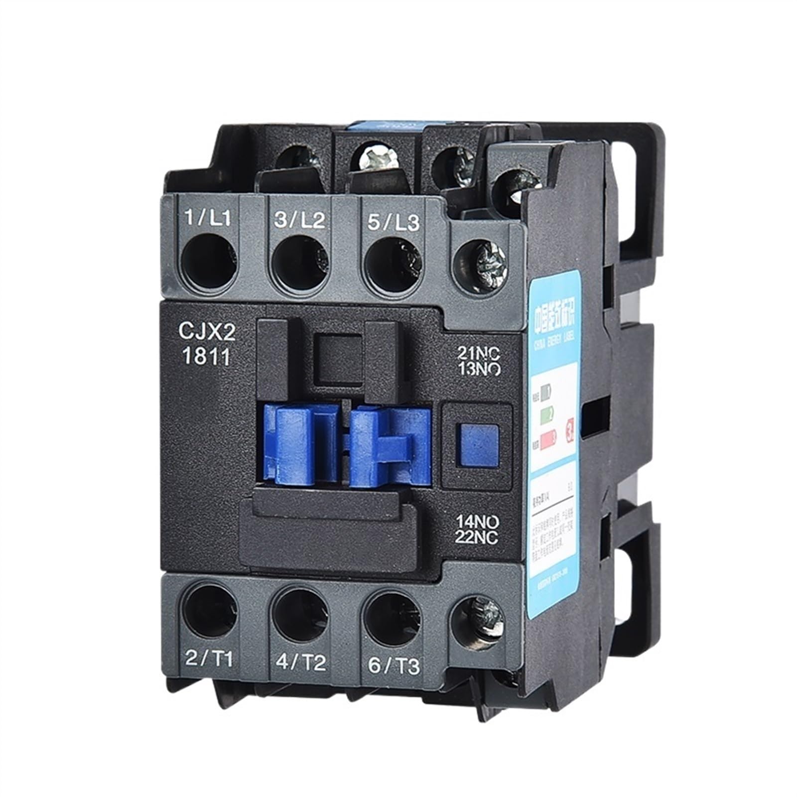 Contactor de CA 220v trifásico monofásico 1NO1NC contactos CJX2 contactores 3P voltaje de bobina 380vac montaje en carril Din(CJX2-0911 09A,380V)
