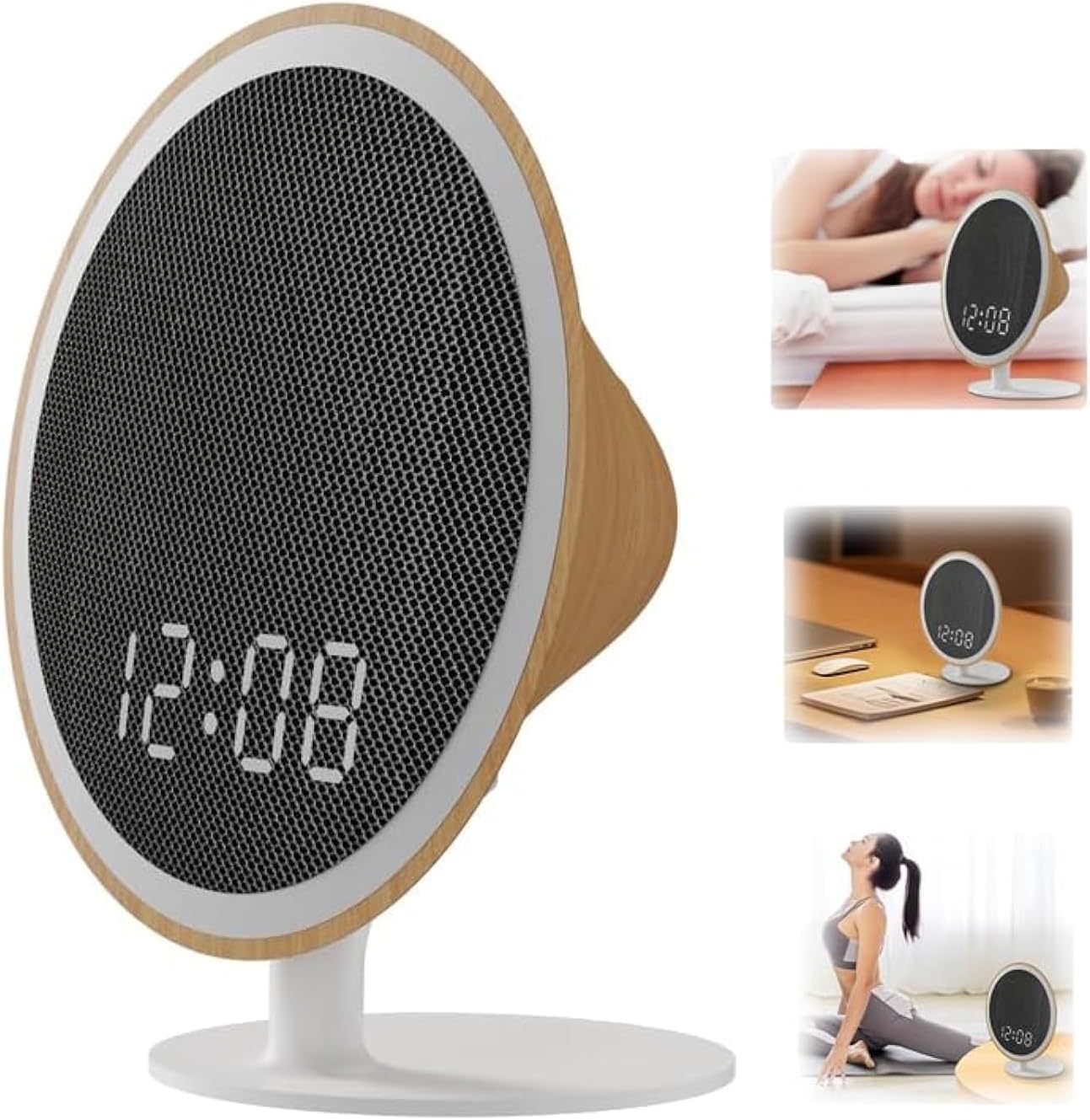 Azonee Bluetooth White Noise Machine, Sleep & Office & Study Device with 39 Soothing Sounds, LED Night Light & Clock Display, Ideal for Adults & Kids