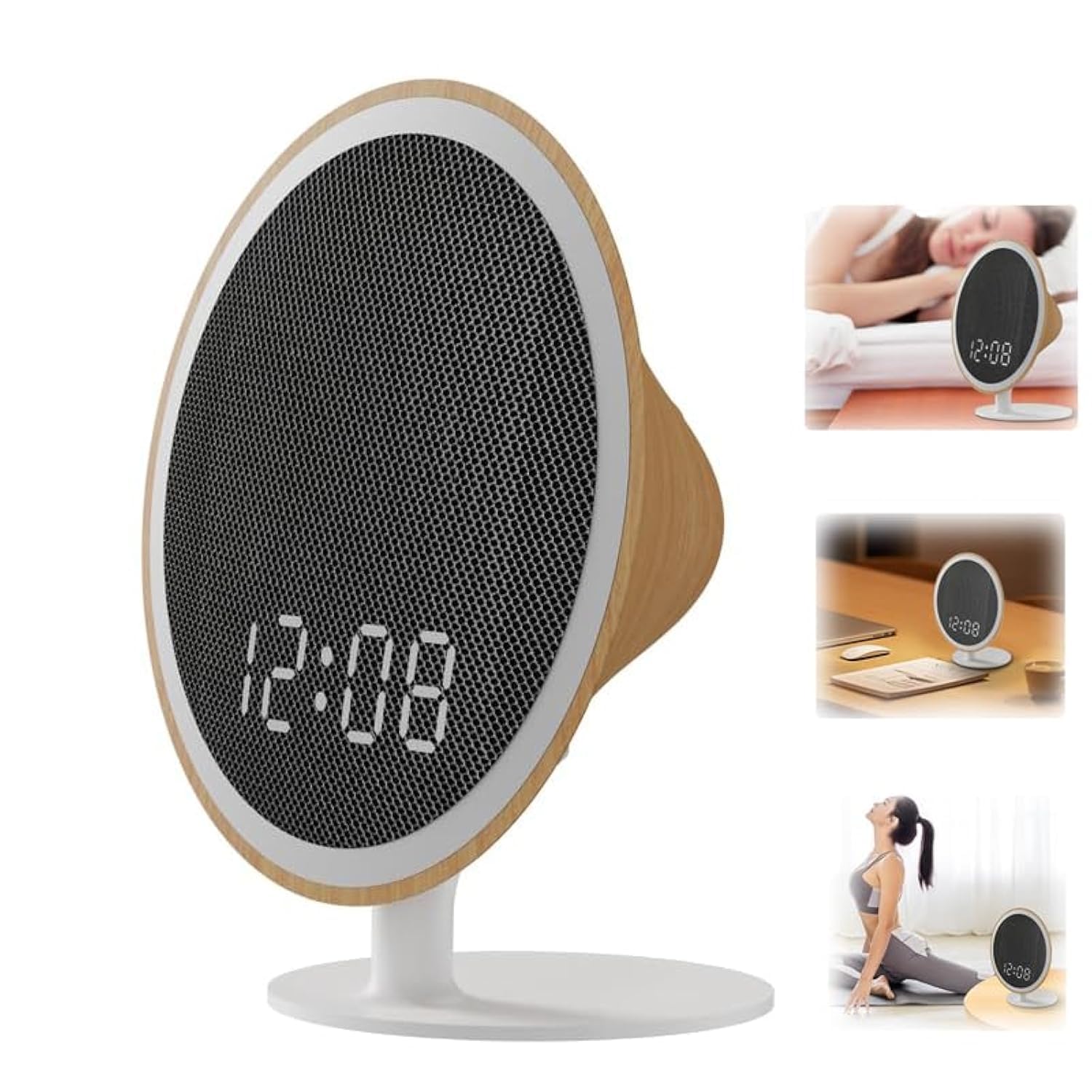 Azonee Bluetooth White Noise Machine, Sleep & Office & Study Device with 39 Soothing Sounds, LED Night Light & Clock Display, Ideal for Adults & Kids