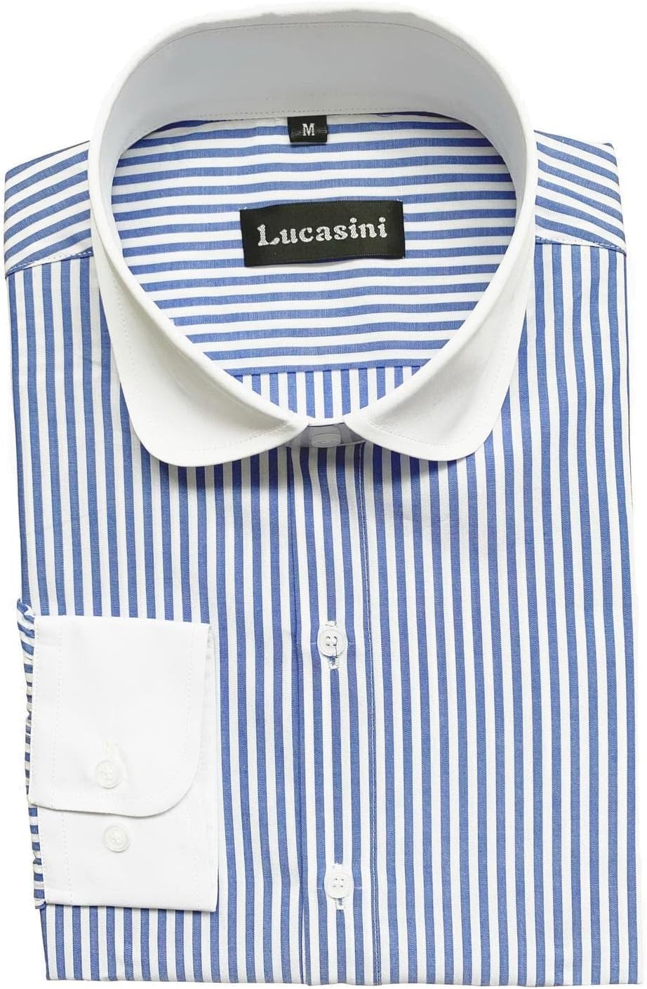 1920s 30s Style Stripe Penny Collar Shirt Peaky Blinders S/S