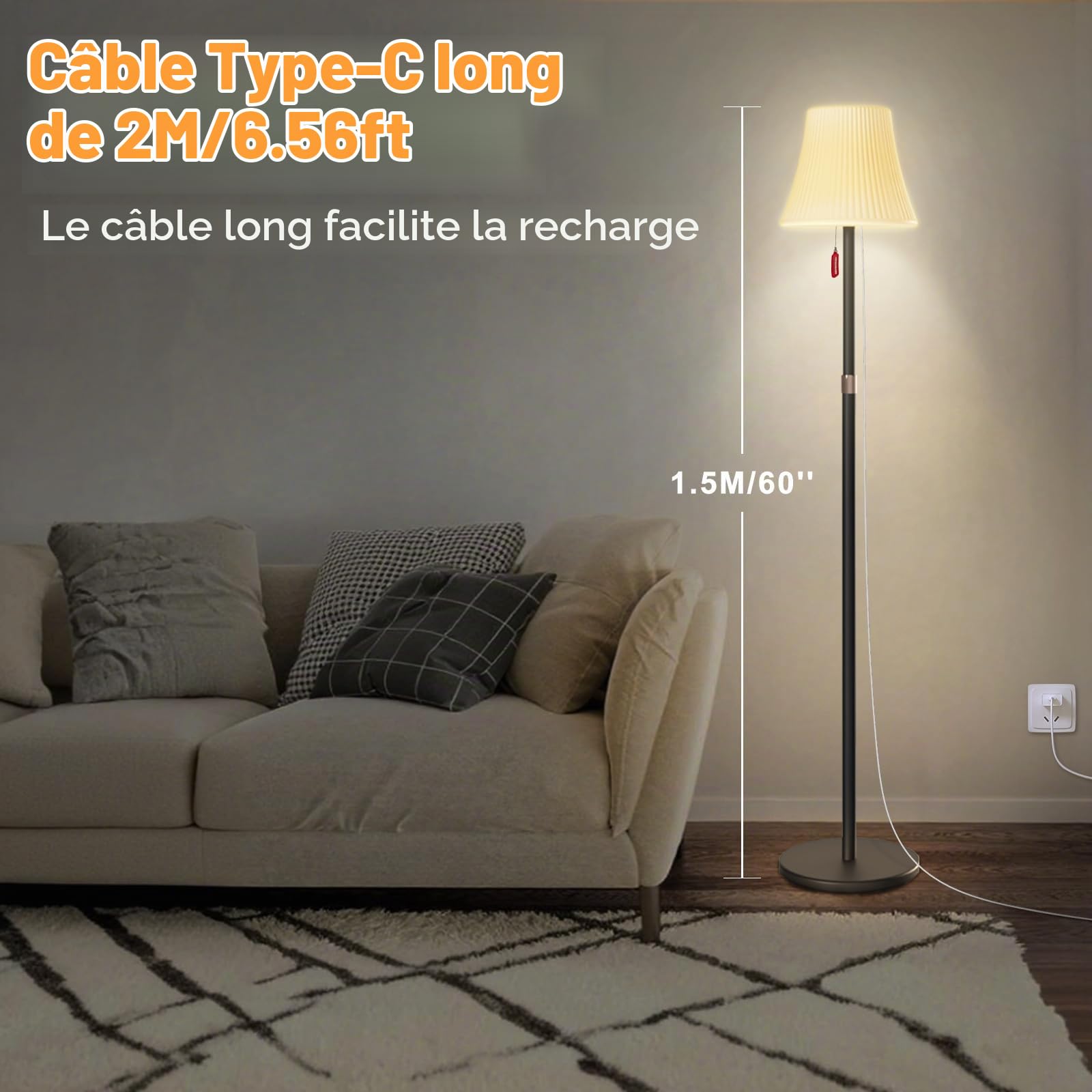 Mojimdo Lampe Solaire sur Pied avec Télécommande, 7 Modes RGB, Détecteur Crépuscule-Aube, 3 Niveaux de Blanc Chaud Réglable, IP65 Étanche Sans Fil Rechargeable pour Terrasse, Jardin, Cour