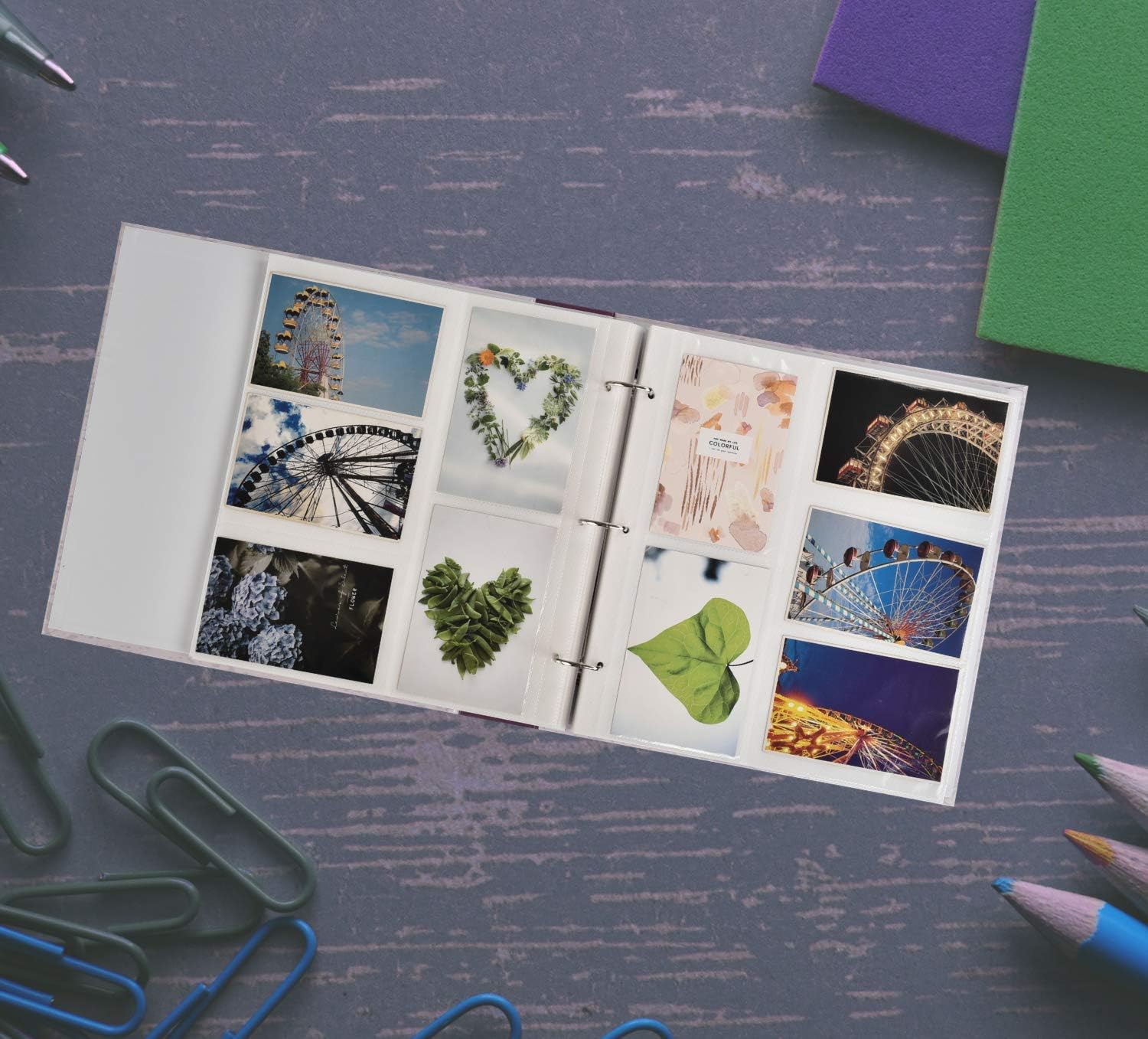 ARPAN Large Slip in Pockets 3-Ring Binder Album Holds 500 6x4'' Photos Wedding, Baby Birthday, Slogan Art, 34 x 33 x 4 cm