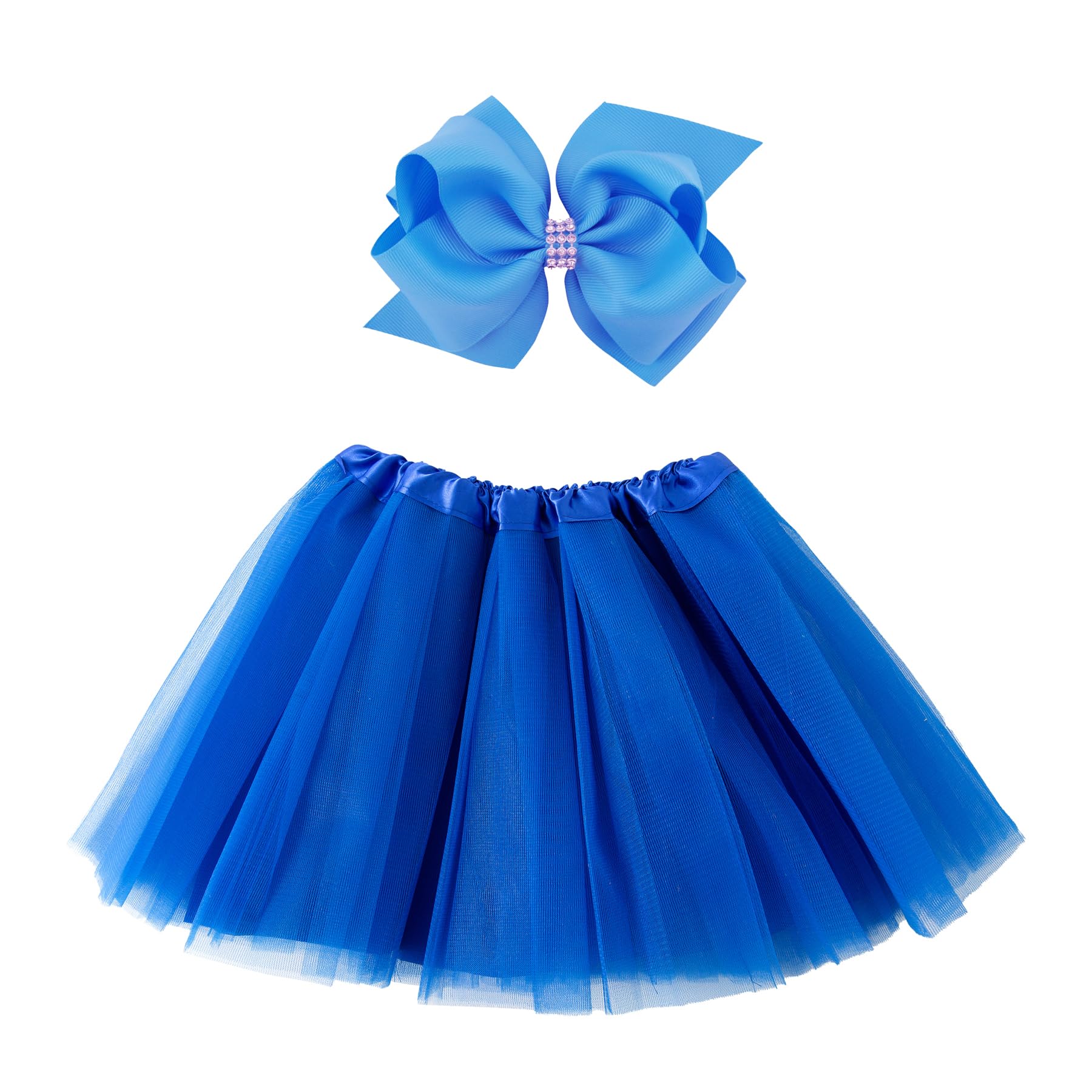 Jastore Girls Tutu Skirt 4 Layers Tulle Tutus for Girls Fluffy Ballet Dress Up for Toddler Kids Children