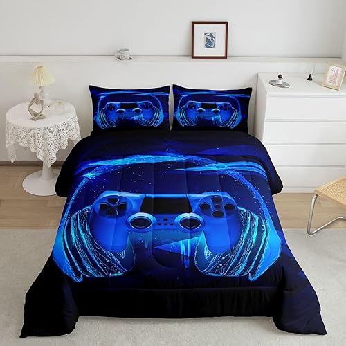Feelyou Gamer Bedding Set Kids Video Game Gamepad Comforter Set for Boys Teens G