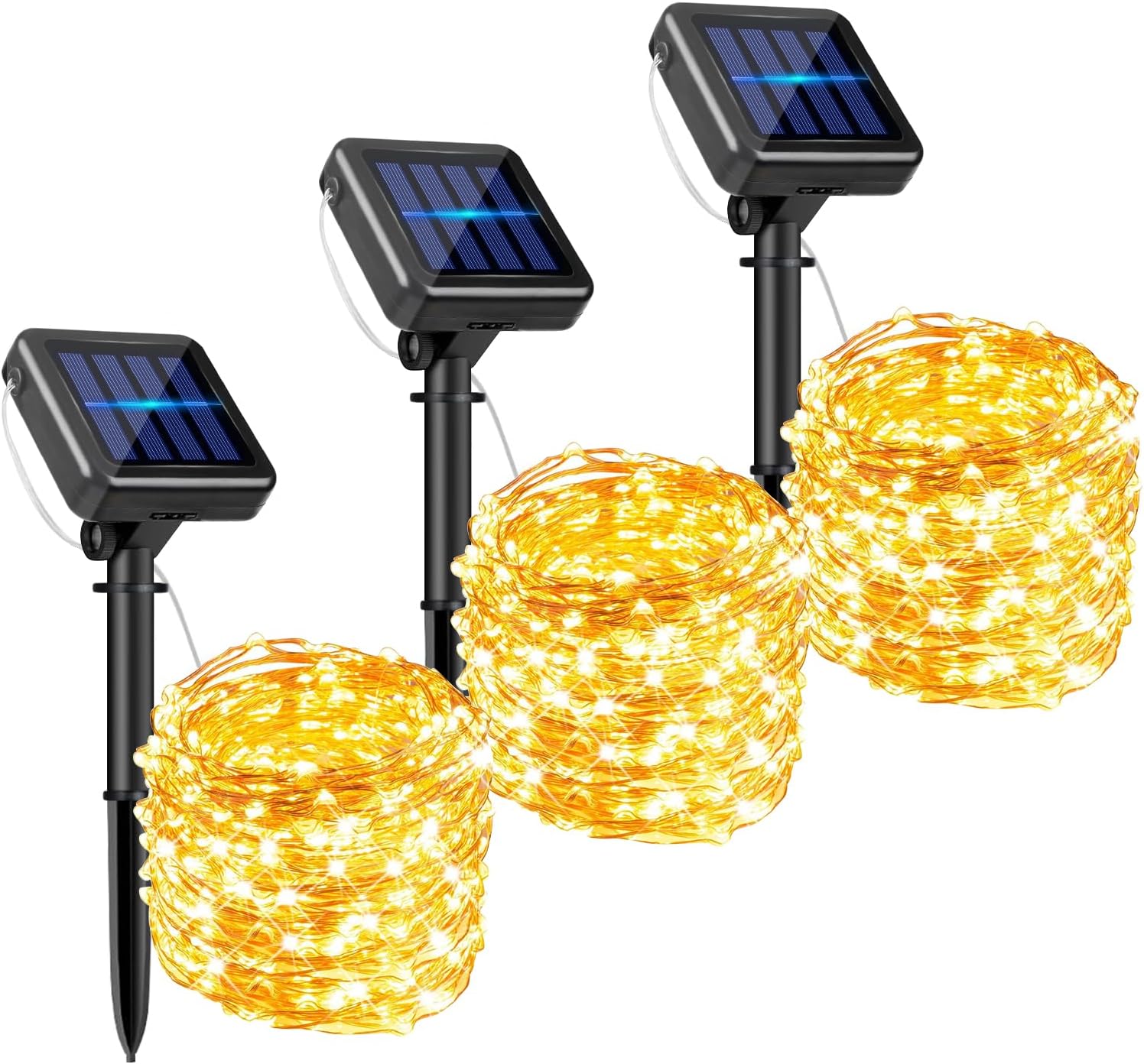 SIMSPEAR 3Pack Solar String Lights Outdoor Garden, 12M/39Ft 120 LED Solar Fairy Lights Outdoor