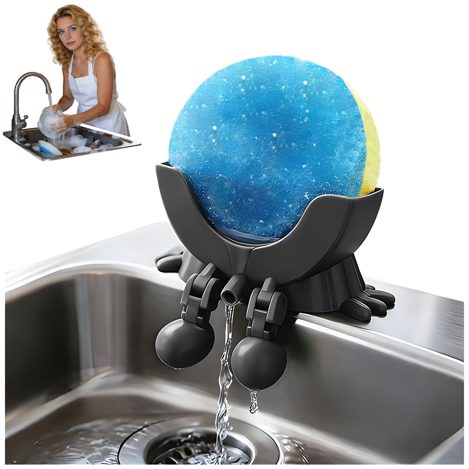 Peeing Scrub Sponge Holder Sponge Holder for Kitchen Sink Sink Caddy 4-in-1 Sponge Holder for Holding Soap Brush