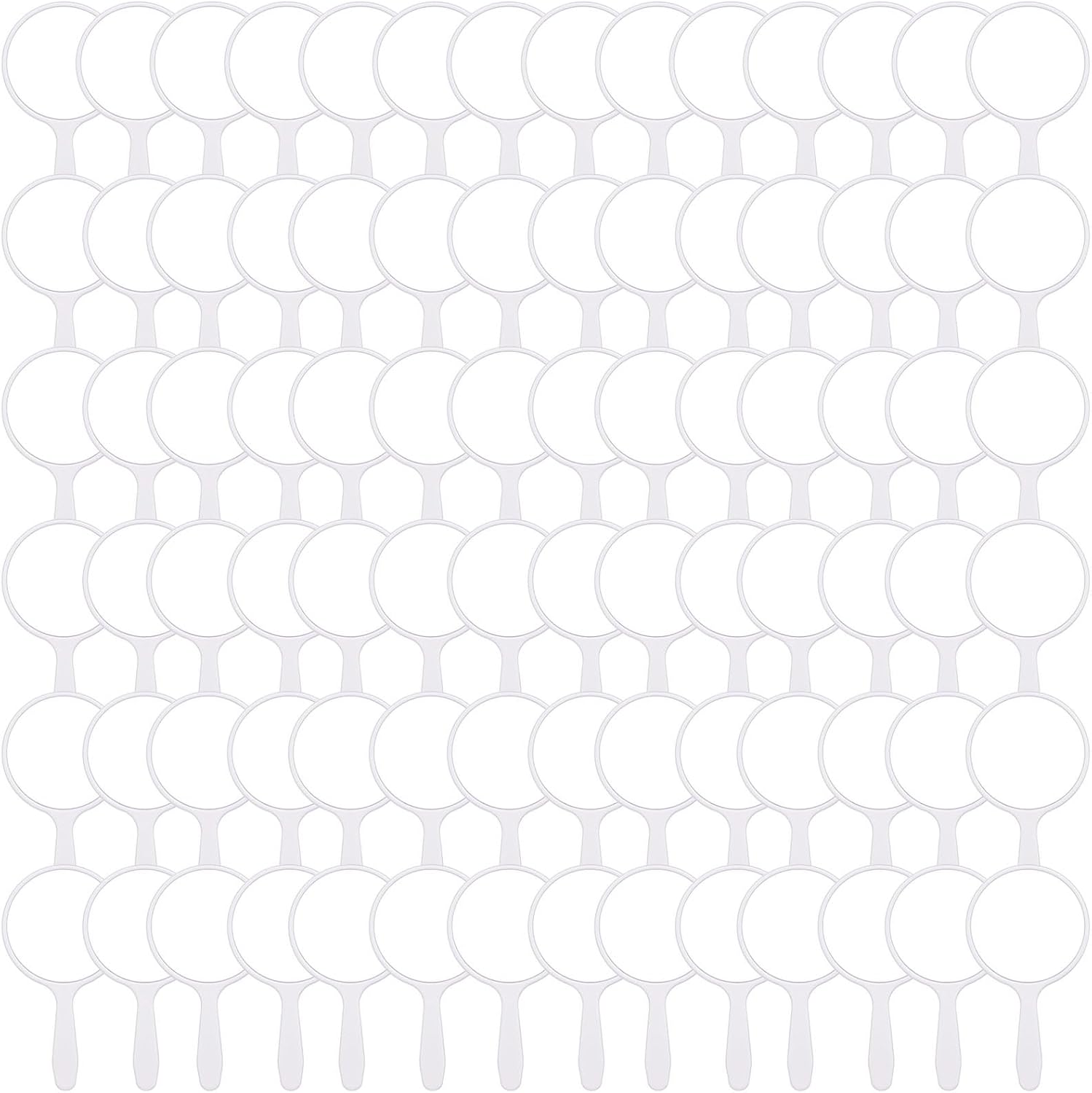 Vinsot 100 Pcs Handheld Mirror Bulk Small Hand Compact Mirrors with Handle Plastic Travel Makeup Portable 3.94 x 2.16 Inch for Birthday Dress up Wedding Practice Pronunciation (Pink)