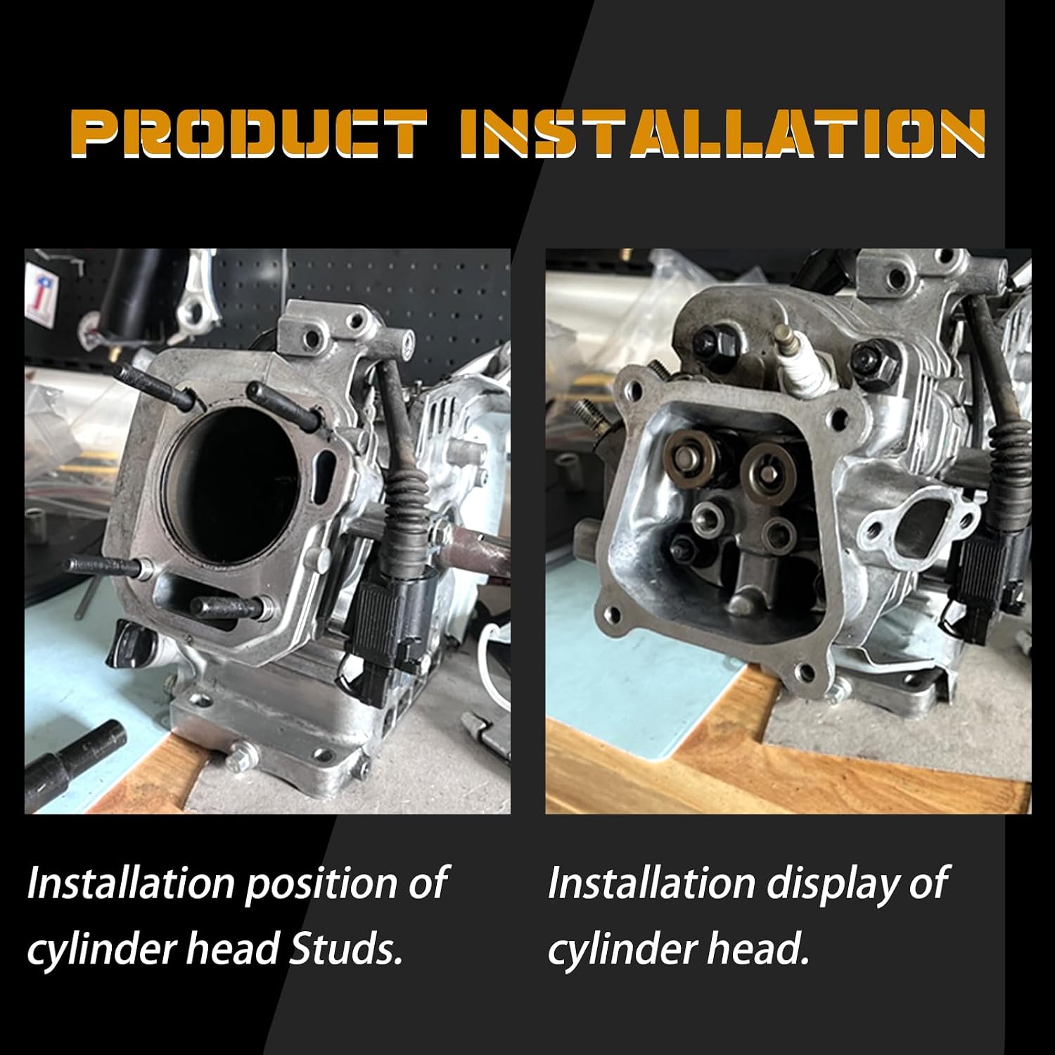 High strength Cylinder Head Stud Kit fit for Predator 212cc for Honda GX160/200 for Coleman CT200U/BT200X KT196 for Baja Hisun Tillotson Clone 196cc Engine Cylinder Mini bike Go kart