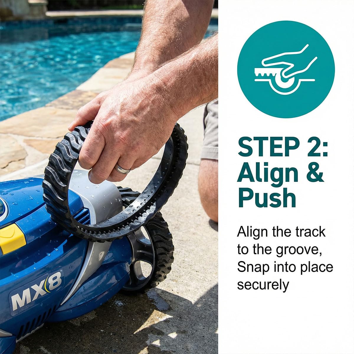 Courroie d'Entraînement de Chenille de Rechange Compatible avec Zodiac Mx8 Mx6 Baracuda pour Nettoyage de Piscine